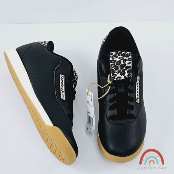 New! Reebok Princess Leopard Cheetah Gum Sole Faux Leather Animal Print Sneakers - Picture 4 of 12